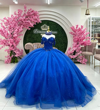 Sparkling Quinceanera Dresses for Girl Royal Blue Sweet 15 16 Party Ball Gowns