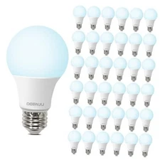 LED Light Bulbs 60 Watt Equivalent, A19 5000K 800 Lumens, E26 36 Pack Daylight