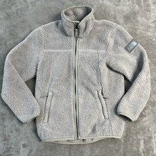 The North Face Girls M 10/12 Sherpa Fleece Jacket Gray Full Zip Youth Pockets