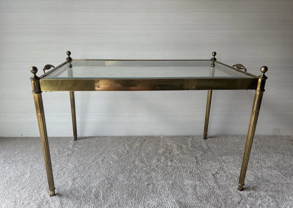 Mesa de centro vintage Maison Bagues Louis XVI Hollywood Regency neoclásica Foto 4 de 4