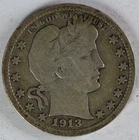 VG+ 1913 Barber Quarter