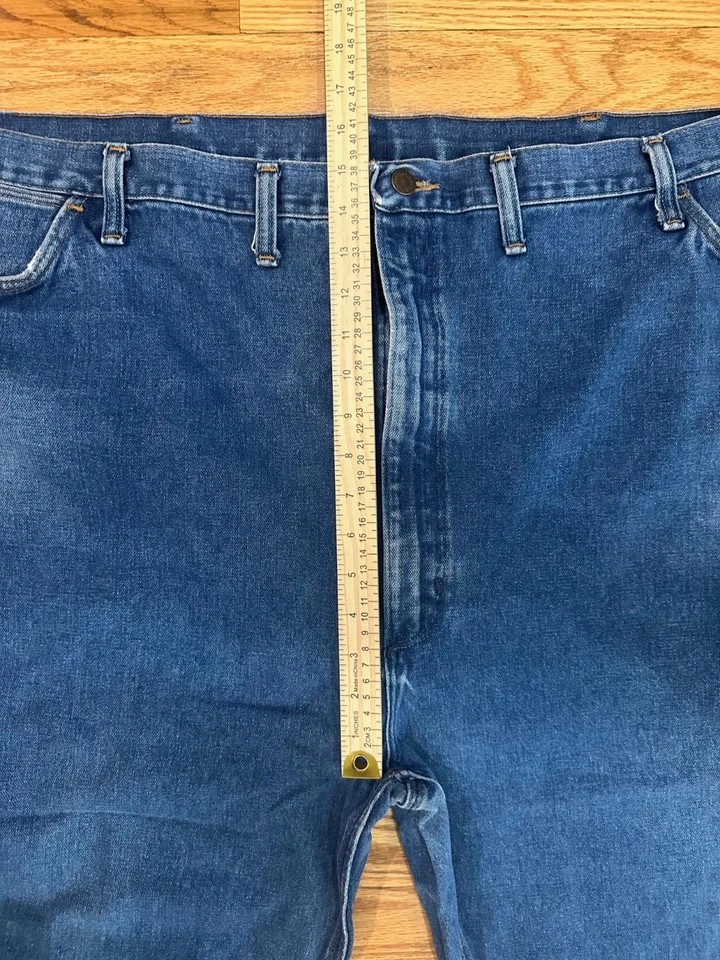 Vintage Wrangler Mens Sz 50 Jeans Relaxed Straight Rugged Union made USA Denim - Image 3 of 4