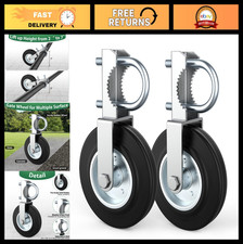Heavy-Duty Gate Wheel 2 Pack for Metal Swing Gates, 1-5/8" to 2" Frames, Caster