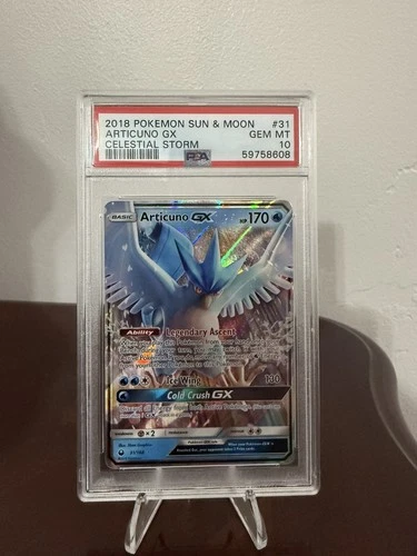 2018 POKEMON SUN & MOON CELESTIAL STORM #31 ARTICUNO GX PSA 10