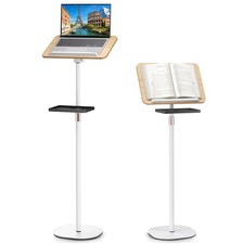 2 in 1 Adjustable Floor Book Stand Music Stand with Removable Tray, 19.7" t...