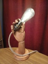 Articulated Hand Table Lamp / Wall Lamp with Decorative Spiral ³Bulb