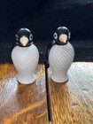 Vintage Black and White Plastic and Glass Penguin Salt and Pepper Shakers — photo 5
