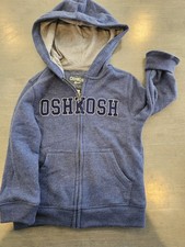 OshKosh B'gosh toddler boy's full-zip logo hoodie Size 3T. Two tone blue.