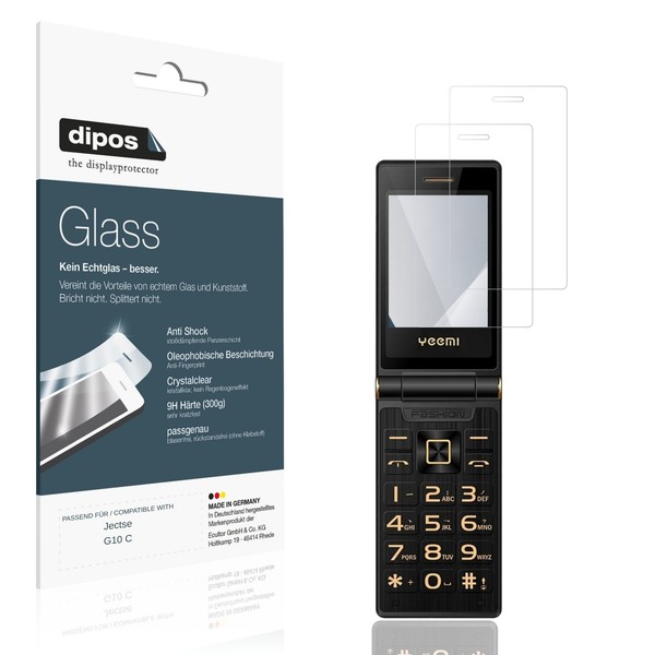 2X Schutzfolie FüR Jectse G10 C - Anti-Shock 9H Folie Dipos Glass Kunststoffglas-image