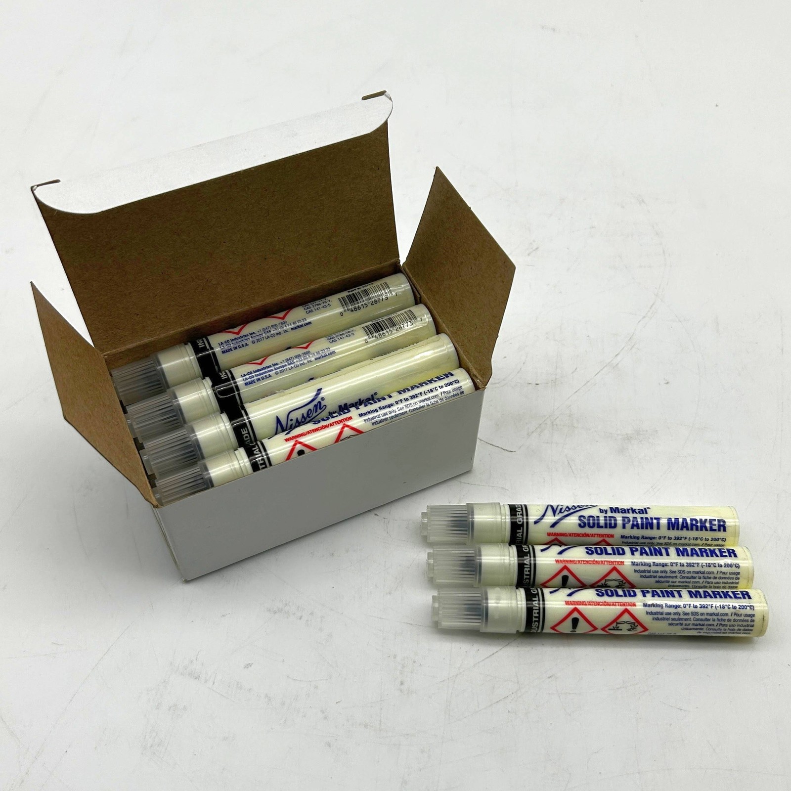 Nissen by Markal 28773 Solid Paint Marker Black Industrial Permanent 15pk