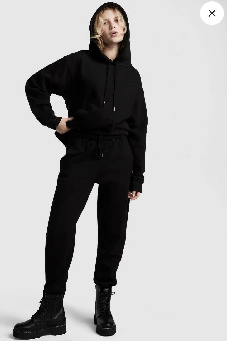 UNDERCOVER Felpa con cappuccio pullover oversize nero morbido Victoria's Secret grande nuova con etichetta