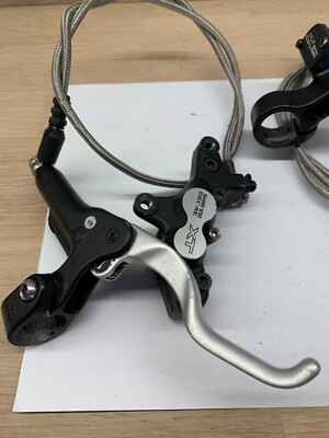 パーツ Shimano XT BL-M755 Shimano Deore XT BR-M755/BL-M755 Brakes Set F&R Four Pistons