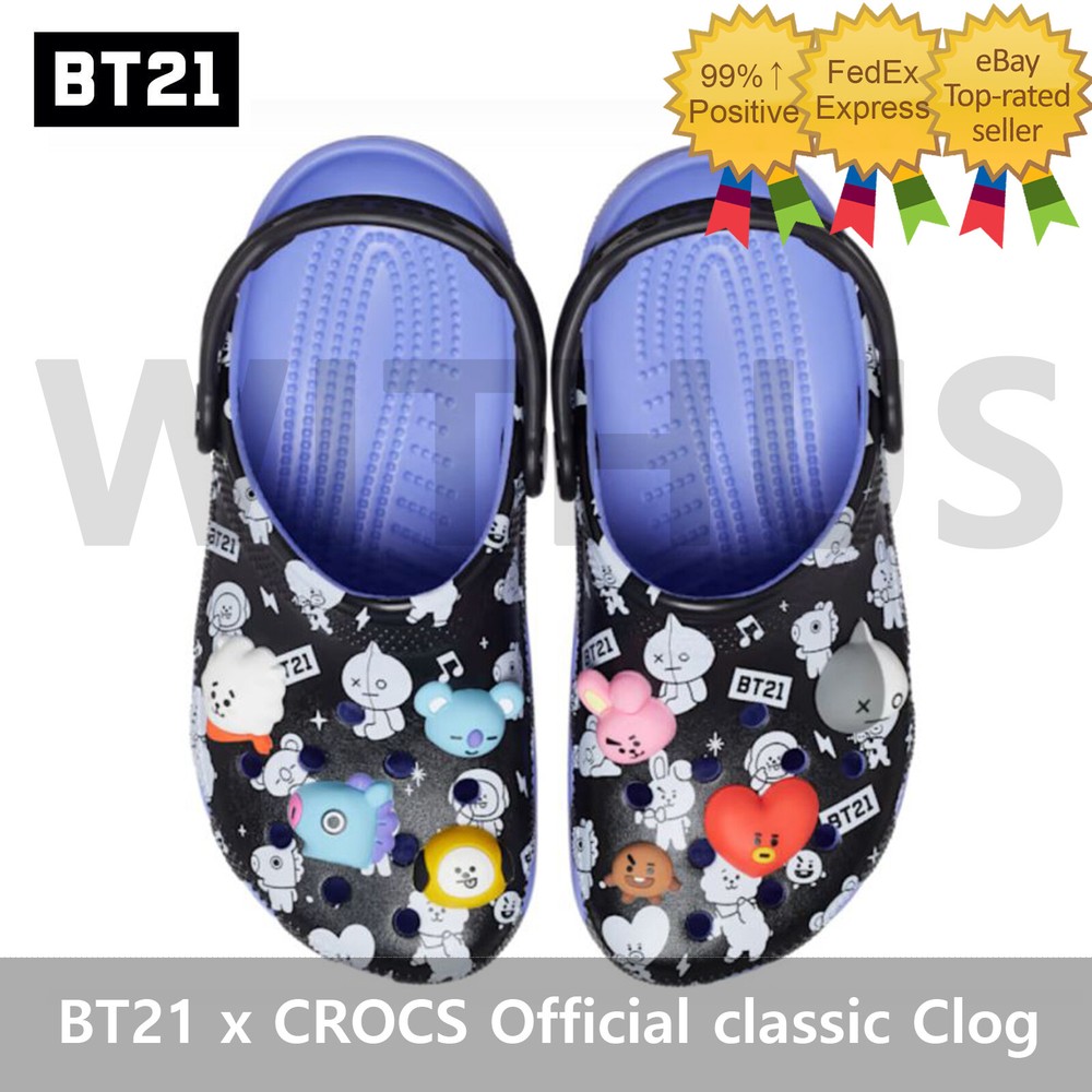 BT21 CROCS Classic Clog Line Friends BT21 8 Jibbitz Charms BTS Official Limited