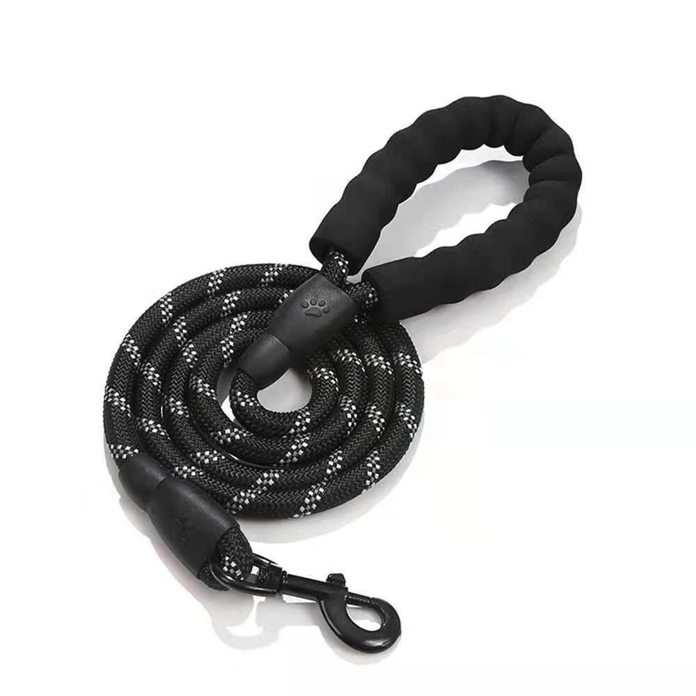 10FT Large Pet Rope Dog Leash Heavy Duty Reflective Nylon Leads w/ Comfy Handle