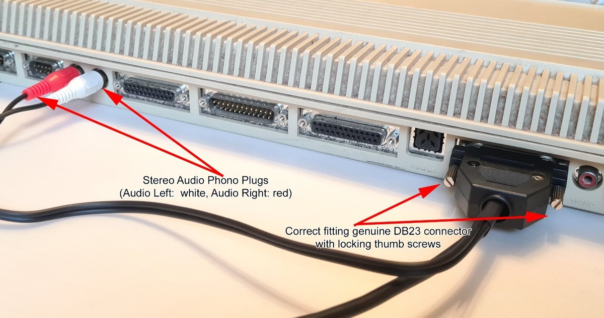 Cavo Video Commodore Amiga Cavo Video RGB SCART Per Commodore Amiga 500/600/1200/4000 - DB23 Femmina, 1,25 Mt, Audio Stereo RCA Oro Vtech Computer - Foto 13