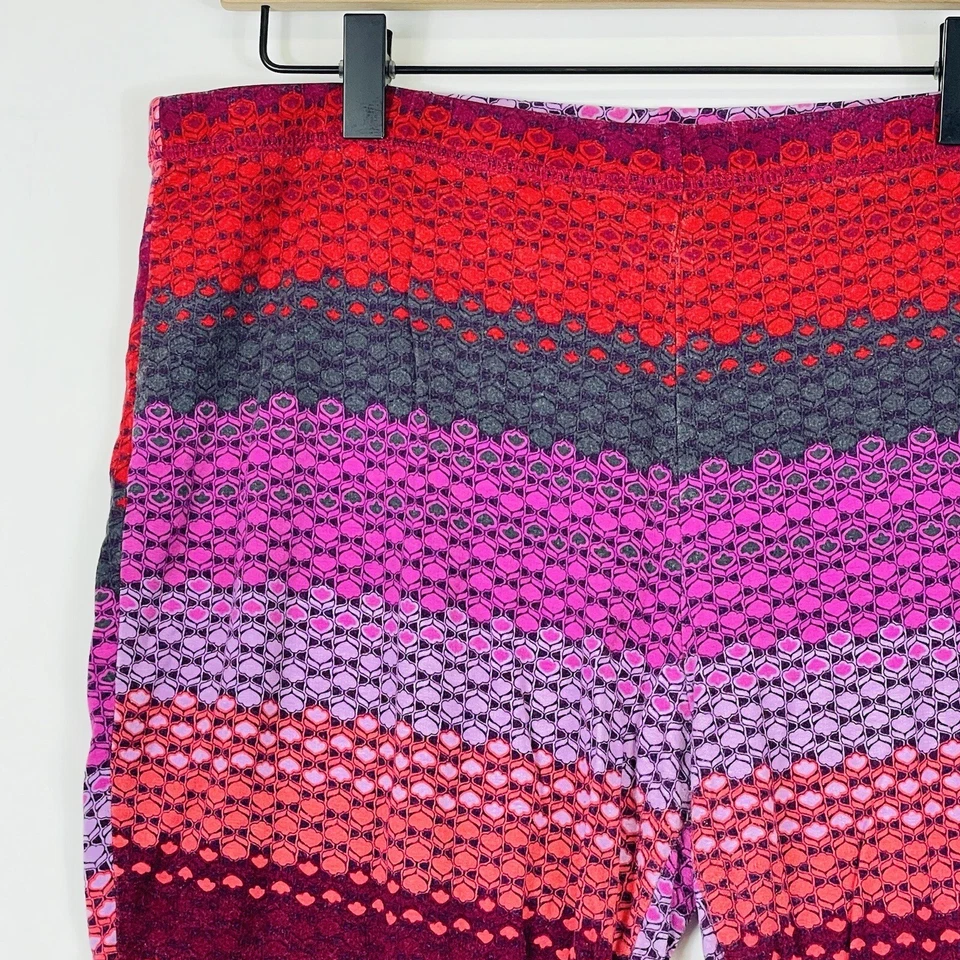 Pantalones de pijama de salón Josie Natori rosa rojo patrón de rayas para mujer talla grande 12 14 Foto 2 de 4