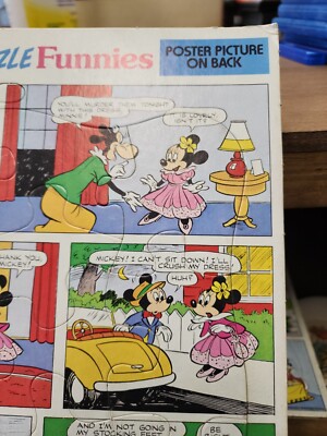 Vintage Walt Disney Frame Tray Puzzle Funnies Mickey Mouse