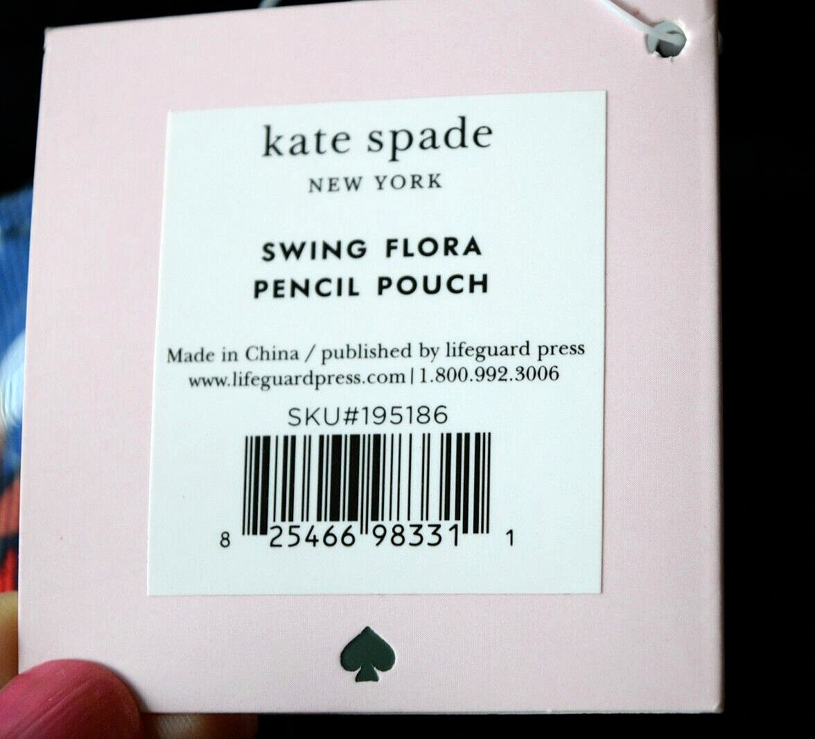 NEW WITH TAG Kate Spade 6-Pieces Swing Flora Pencil Pouch PINK RED BLUE - NWT thumbnail 8