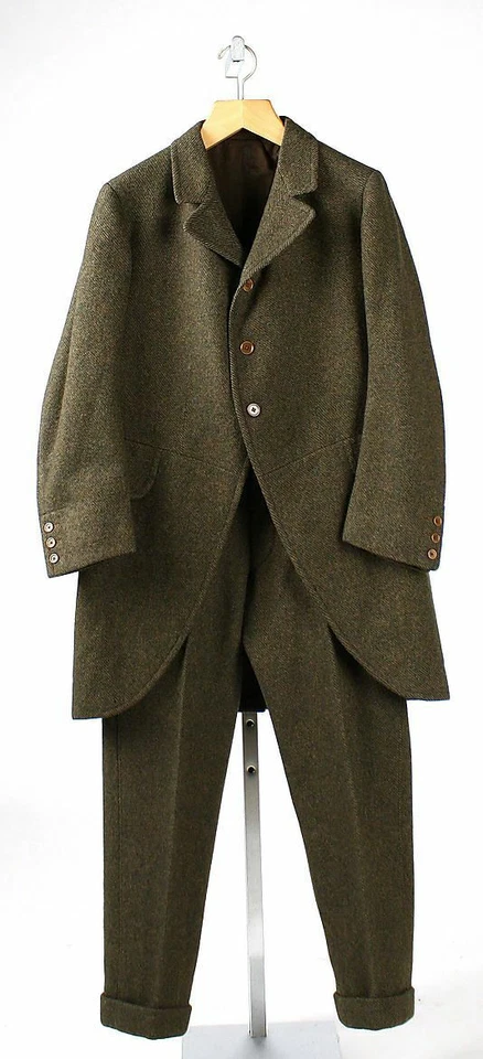 Jaqueta masculina tailcoat terno entalhe lapela três botões mistura de lã verde smoking calça - Imagem 2 de 4