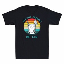 T-Shirt Black Men's Evening The Cocktail Cotton Let Martini Be Gin Tee Navy