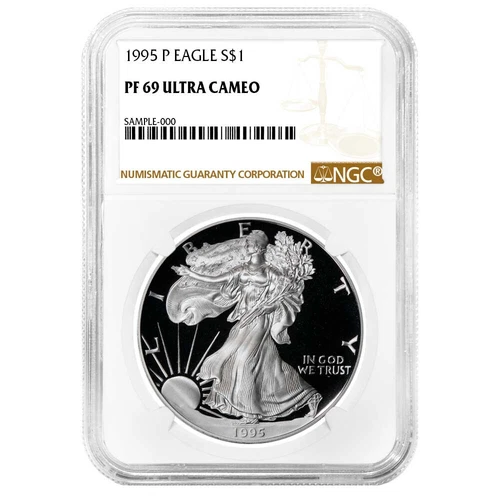 1995-P Proof $1 American Silver Eagle NGC PF69UC Brown Label