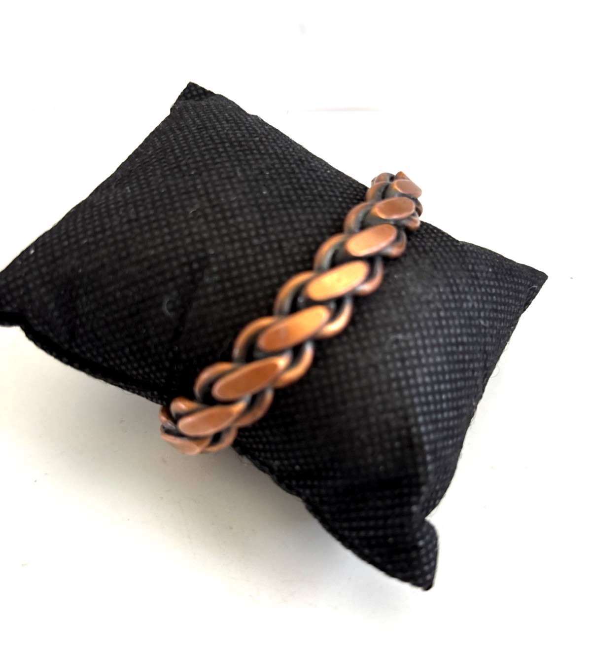 Vintage Solid copper twisted chain cuff bracelet … - image 3