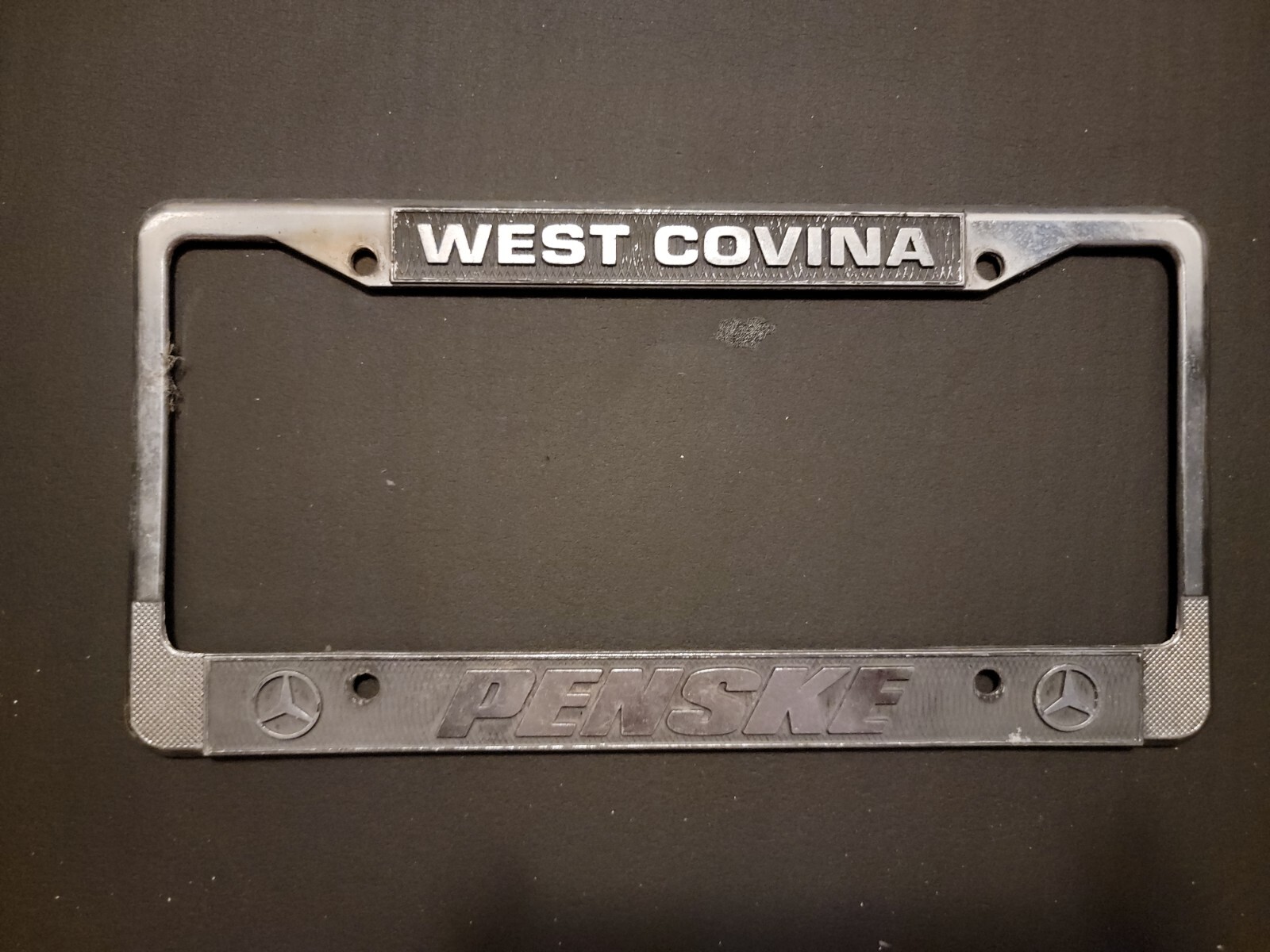 WEST COVINA PENSKE, VINTAGE California Dealer License Plate Frame eBay