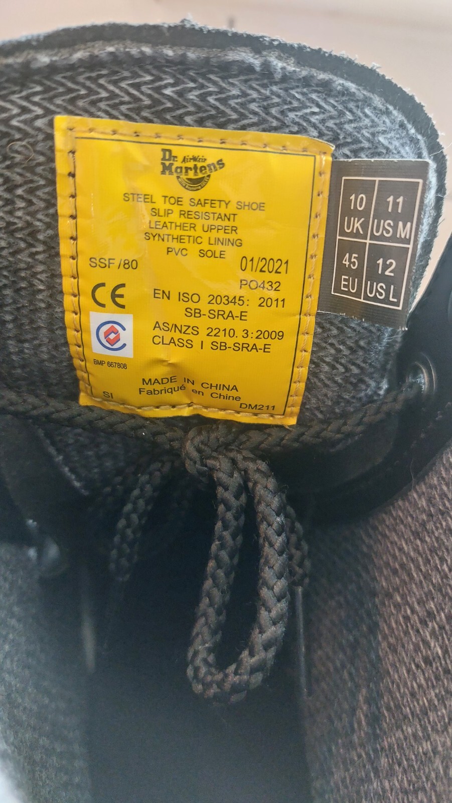 Dr Martens Doc DM Icon 7B10 SSF Steel Toe Cap Black Safety Work Boots