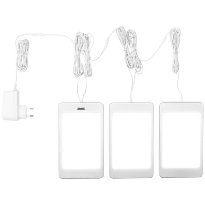 Luminea 3er-Set LED-Unterbaupanels mit IR-Sensor, 36 SMD-LEDs, 370 lm, 5,5 W