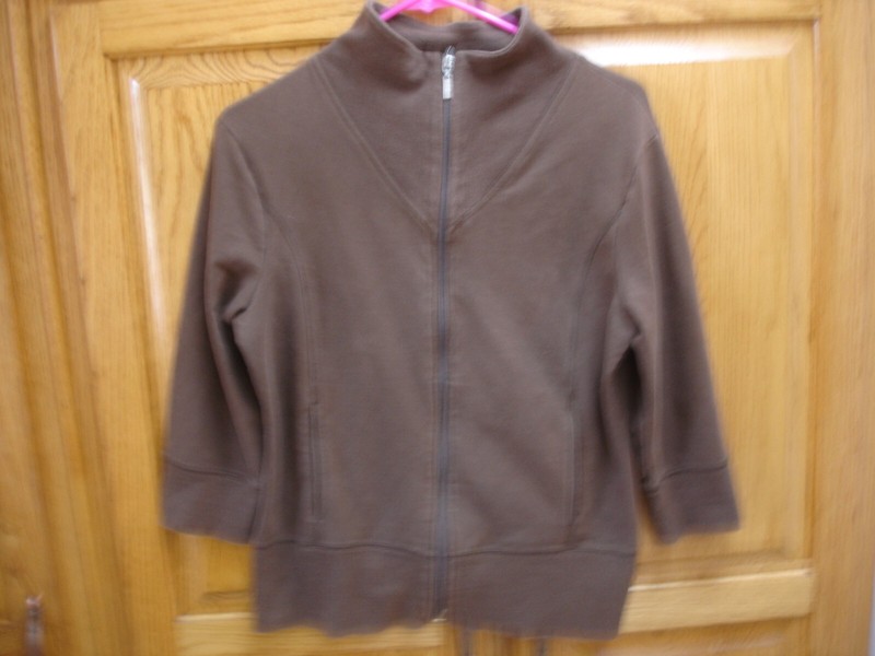 GIRL'S DANSKIN NOW JACKET L(12-14) BROWN