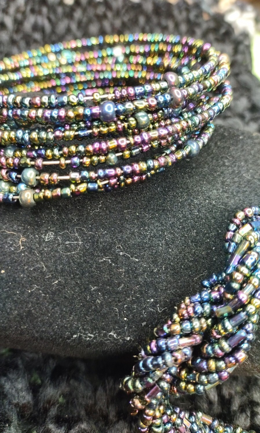2PC Set Multi Seed Bead Memory Wire Wrap Bracelet… - image 2