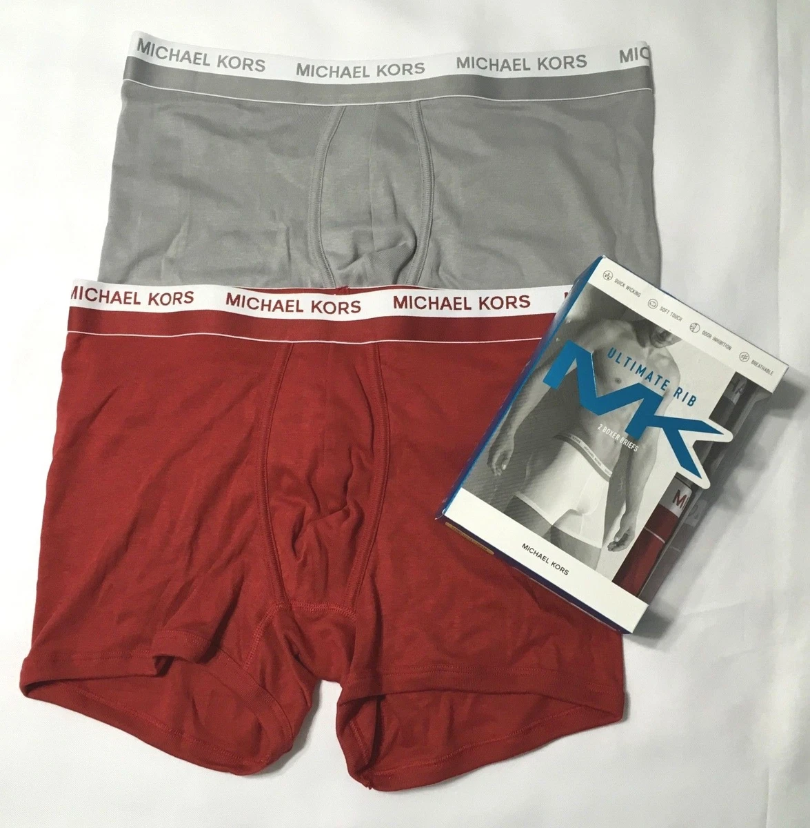 Michael Kors Men's Underwear Ultimate Rib 2 Boxer Brief Soft Touch M L XL  NIB