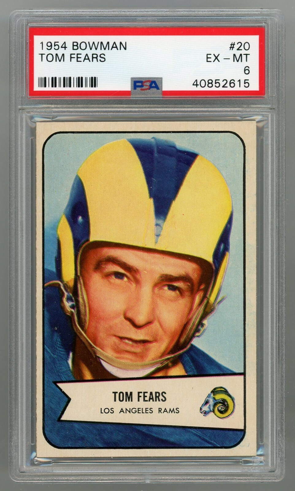 1954 Bowman #20 Tom Fears PSA 6 EX-MT #40852615  *RE422*