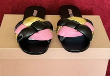 Miu Miu Calzature Donna Slip On Sandals US Size 5.5  New With Box Nappa Color