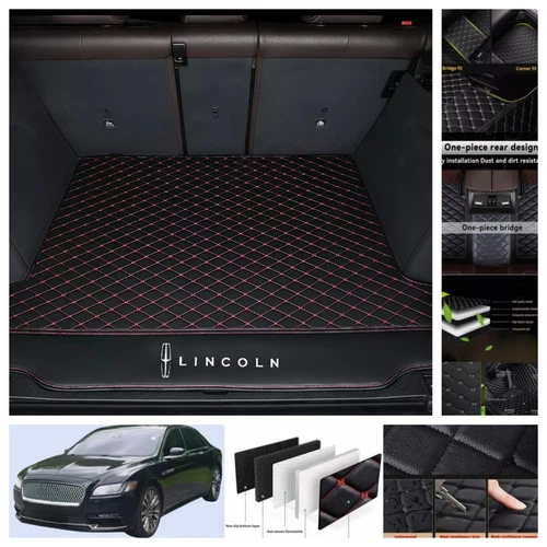 For Lincoln Continental 2017-2020 Car Floor Mats Leather Luxury Custom Carpets - Imagen 22 de 44
