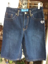 Phat Farm Boys Denim Blue Shorts Size 14 Flat Front 100 Cotton With Pockets Gr