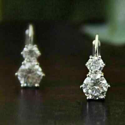 Parure di gioielli con acquamarina taglio pera 2,22 ct, orecchini in moissanite taglio rotondo Parure di gioielli con acquamarina taglio pera 2,22 ct, orecchini in moissanite taglio rotondo