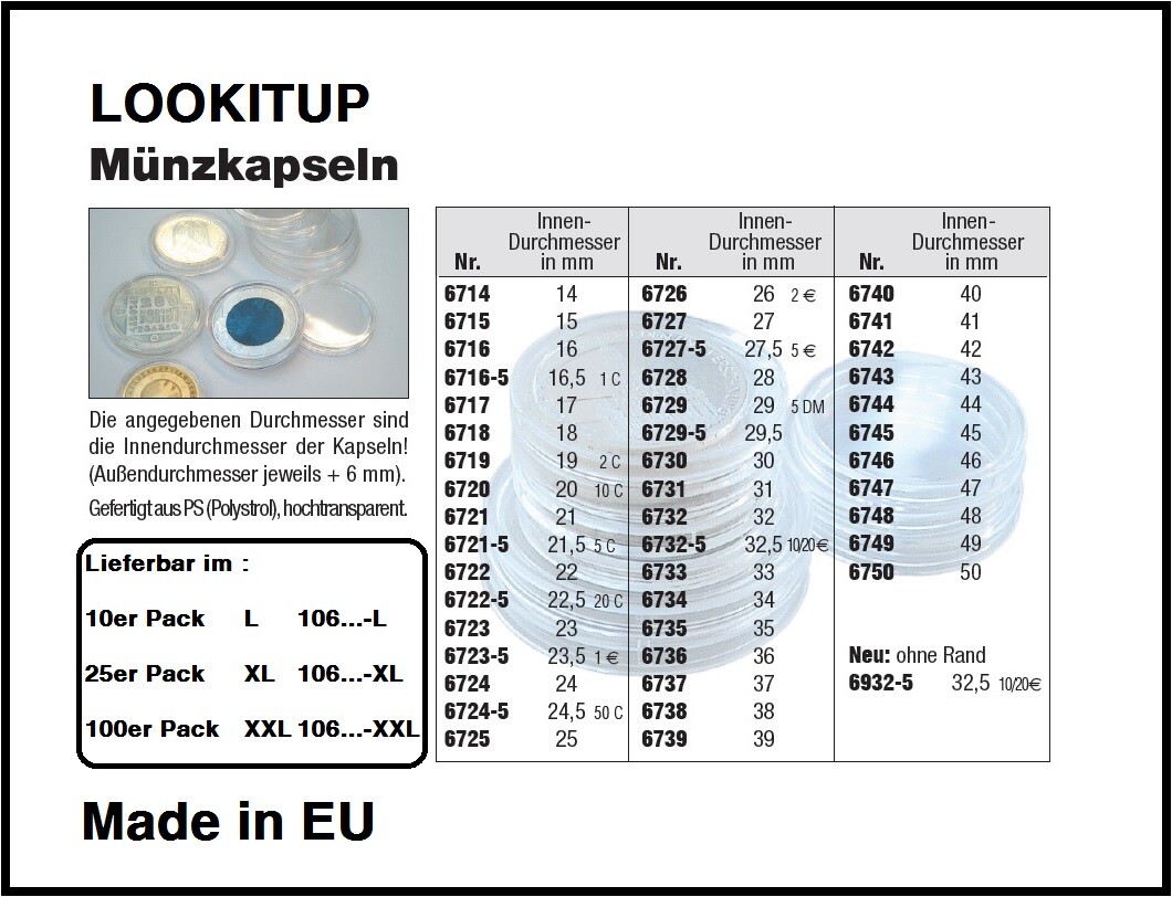 Ultra Perfect Fit Münzkapseln für 2 Euro (25,75 mm), 100er Pack online kaufen Ultra Perfect Fit Münzkapseln für 2 Euro (25,75 mm), 100er Pack online kaufen