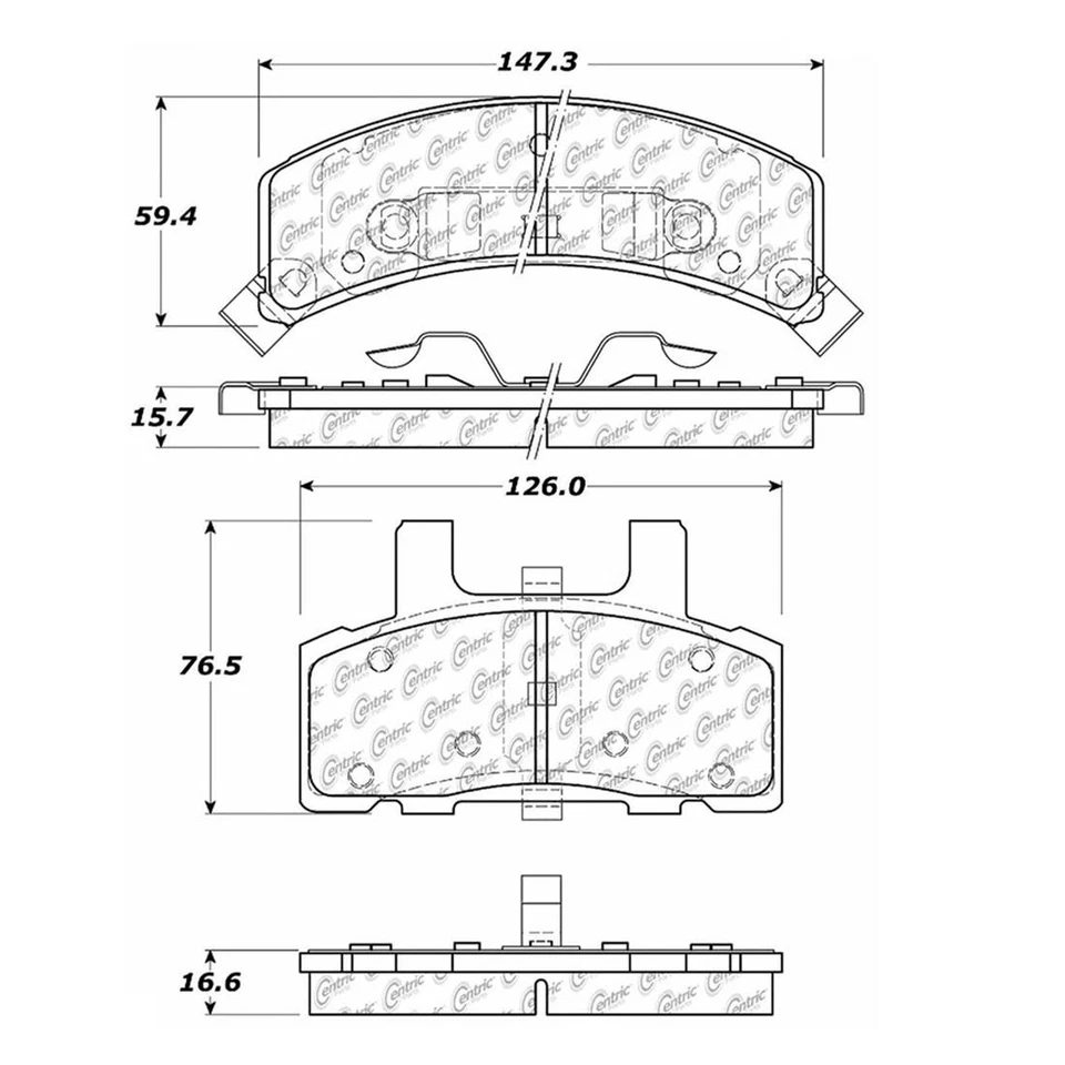 Pastilhas de freio dianteiras metálicas Centric 1 conjunto compatível com Chevrolet C1500 1990 1991 - Imagem 3 de 4