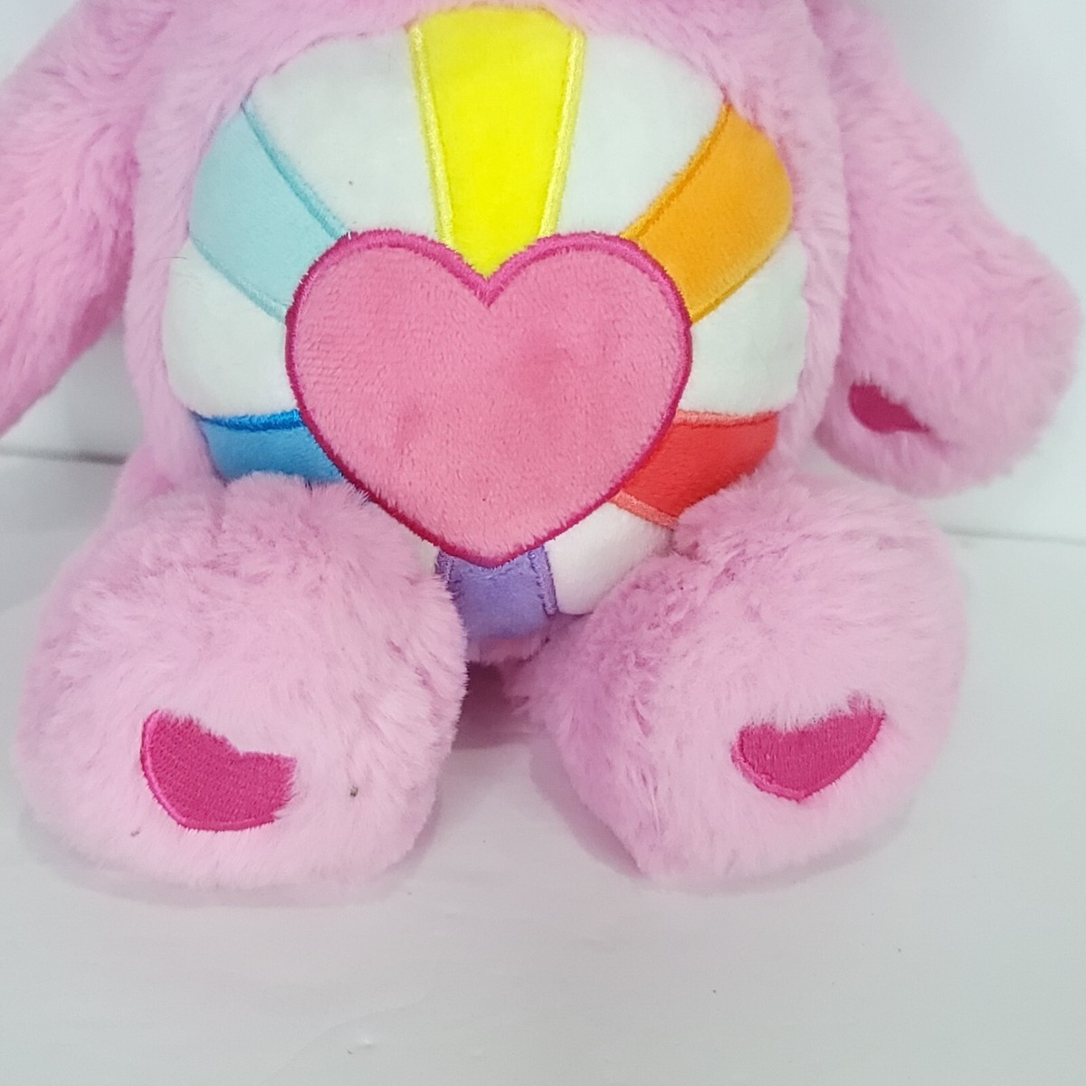 Care Bears Hopeful Heart Bear Pink Plush Stuffed Animal Rainbow 13