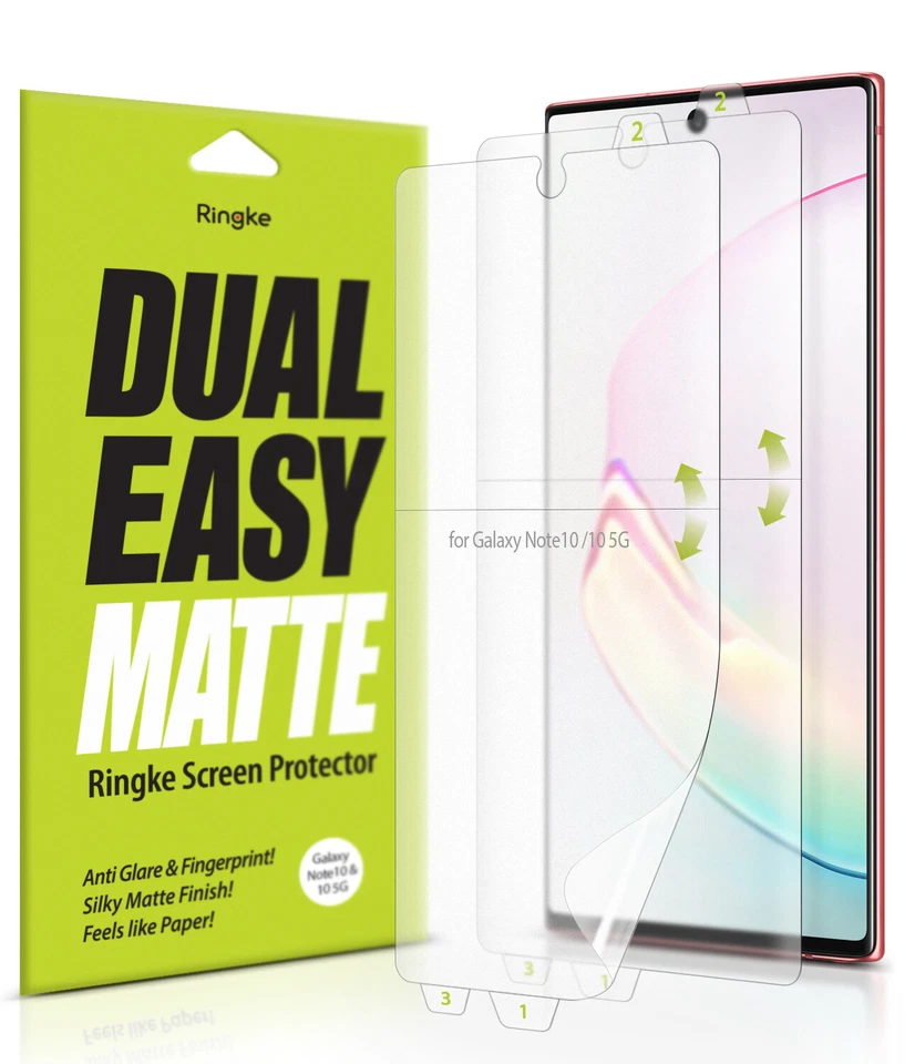 Galaxy Note 10, Note 10 Plus Screen Protector Ringke [Dual Easy Matte] - 2 Pack - Image 2 of 4