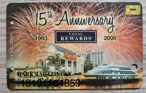 Harrah's Total Rewards Casino 15th Anniversary Slot Card