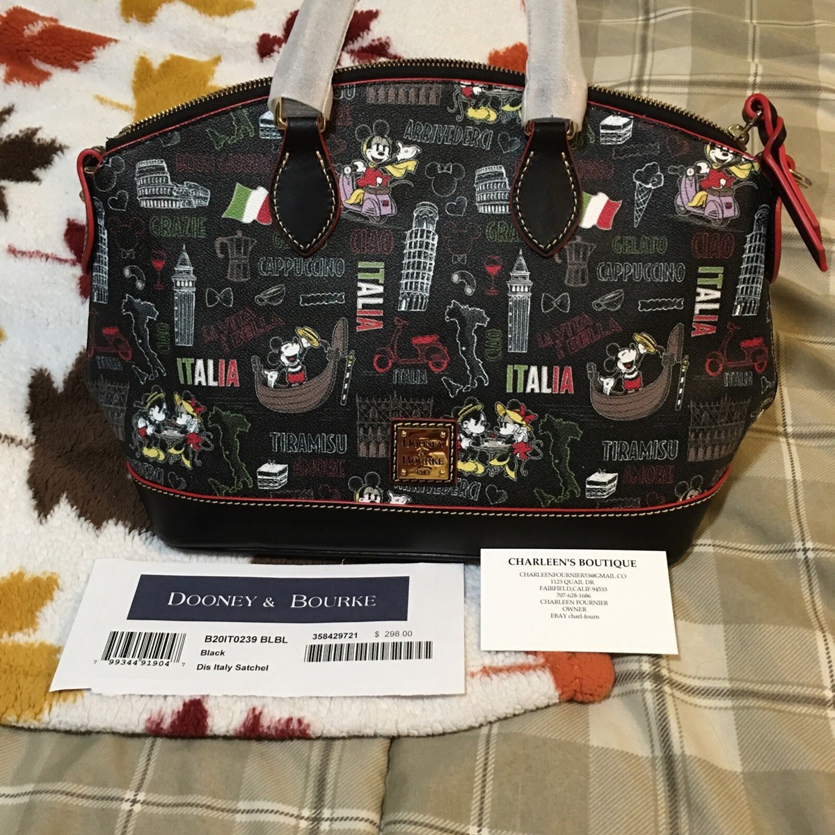 2021 Disney Parks Dooney & Bourke Mickey Minnie Mouse Italy Italia