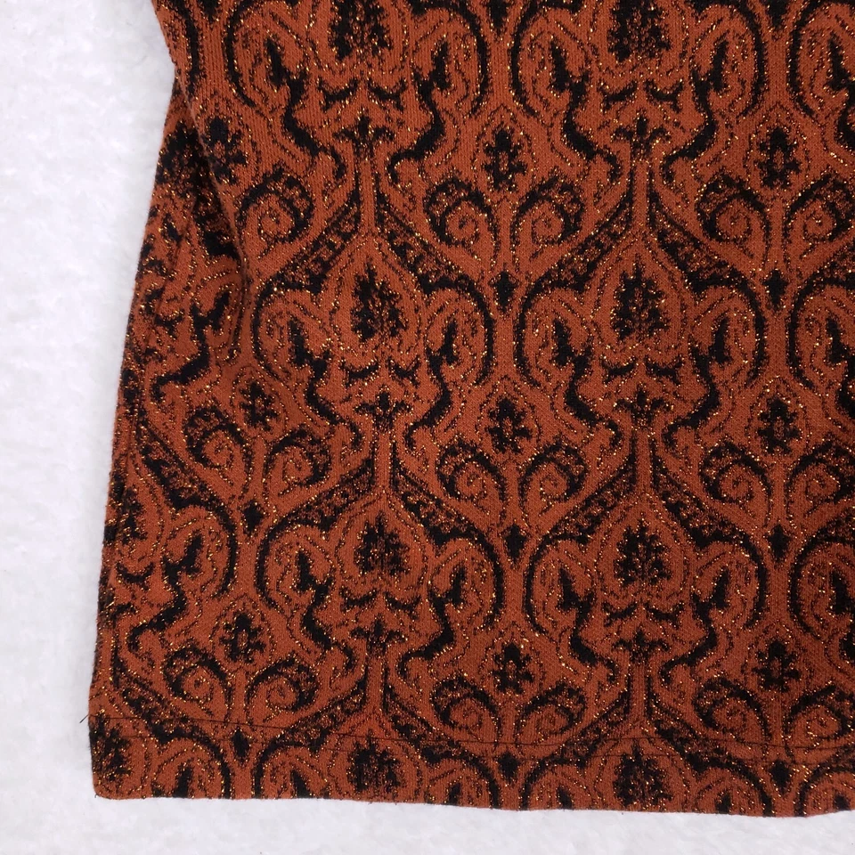 Camiseta sin mangas vintage Jeanne Pierre metálica tejida damasco estilo Y2K M boho chic años 90 Foto 3 de 4
