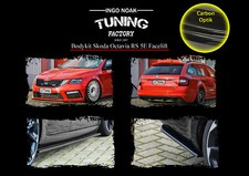 Bodykit Spoiler Diffusor Schweller aus ABS für Skoda Octavia RS 5E Carbon Optik