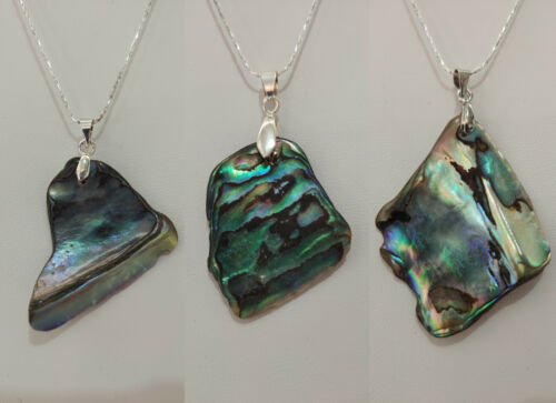 #12 - NEW ARRIVALS - NZ Paua Shell (ABALONE) Pendant / Necklace - Picture 1 of 72