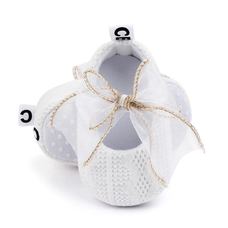 Recién Nacido Bebé Niñas Cómodo Cochecito Calcetines Zapatos Niños Pequeños Bautizo Zapatillas Foto 2 de 4