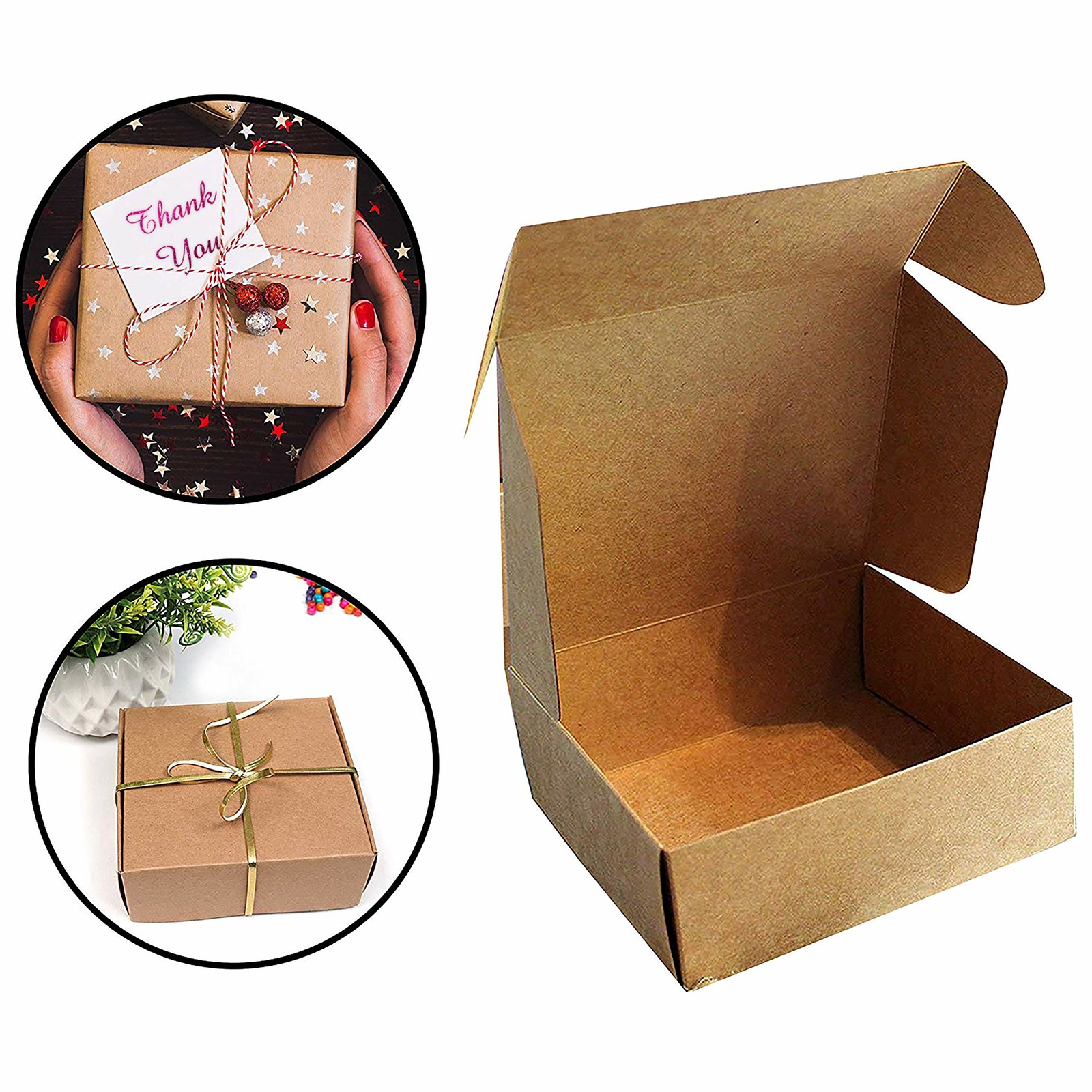 Kraft Carta Scatole Regalo (Confezione da 20) - 13x12x5cm Marrone Kraft (k2h)