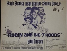 Robin and the 7 Hoods Synopsis Sheet 1964 Frank Sinatra, Dean Martin
