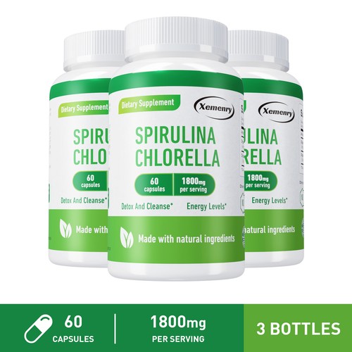 Spirulina Chlorella 1800mg -Heart and Immune Booster,Detox and Cleansing Support - Picture 11 of 12